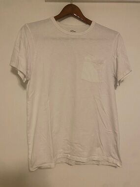 J. Crew White Pocket Crewneck Tee